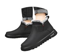 Generisch 2025 Bottes d'hiver isolées pour homme - Bottes de neige thermiques pour la randonnée en plein air pour la vie quotidienne - Semelle confortable et souple - Chaussures noires pour homme