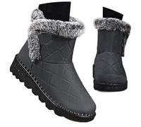Generisch 2025 Bottes d'hiver pour femme avec semelle à neige isolée et chaude Semelle souple Bottines hautes pour activités de plein air et le quotidien Chaussures Rome pour femme, gris, 41 EU