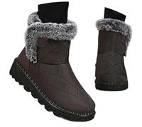 Generisch 2025 Bottes d'hiver pour femme avec semelle à neige isolée et chaude Semelle souple Bottines hautes pour activités de plein air et le quotidien Chaussures Rome pour femme, marron, 40 EU