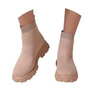 Generisch 2025 Bottes pour femme - Hauteur moyenne du mollet - Bottines à enfiler - Talon bas - Pour les loisirs, les voyages, les activités de plein air - Pointure 39-42, kaki, 39 EU