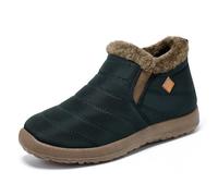 Generisch 2025 Bottines d'hiver pour femme avec doublure, isolées, hautes, chaudes, pour temps froid, pour la randonnée en plein air, chaussures noires pour femme en tissu, bleu, 40 EU