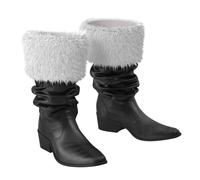 Generisch 2025 Bottines tendance style paire d'hiver, couleur unie, mi-haute, à enfiler, confortables pour les tenues décontractées, semelle résistante, Noir , 41 EU