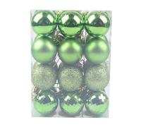 Generisch 2025 Boules de Noël en plastique pour suspension, décoration pour l'arbre de Noël, 4 cm, 24 pièces (Vert, Taille unique)