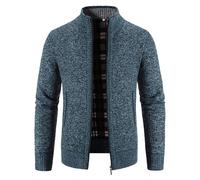 Generisch 2025 Cardigan décontracté pour homme avec poches zippées sur toute la longueur Motif tête de mort Homme, Marine, XL