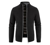 Generisch 2025 Cardigan décontracté pour homme avec poches zippées sur toute la longueur Motif tête de mort Homme, Noir , XL