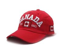 Generisch 2025 - Casquette de baseball Canada, jour du Canada, drapeau de feuille d'érable brodé, bonnet réglable mini gâteau moule à pâtisserie rond, rouge, taille unique