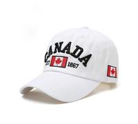 Generisch 2025 Casquette de Baseball Canada Tag Canada Drapeau Feuille d'érable Brodé Casquette Réglable Casquette Trucker Noir Homme, Blanc., taille unique