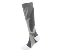 Generisch ·2025 Chaussettes de compression pour homme et femme, pour le cyclisme, chaussettes de football longues pour les activités de course à pied en plein air bas santé, gris, S