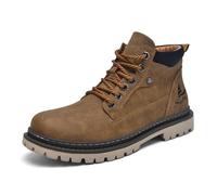 Generisch 2025 Chaussures de travail tendance pour homme Style britannique Chaussures montantes Bottines pour homme Tendon d'Achille Chaussures pour homme, marron, 44 EU