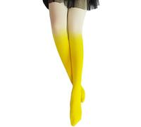 Generisch 2025 Collants Changement Gradient Bas progressifs Chaussettes Noël Femmes Paillettes, jaune, taille unique