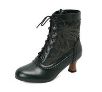 Generisch 2025 Commerce Extérieur Grande Taille Femmes Bottes Lacets Talon Épais Lacets Bottes Lacets Bottes de Cowboy Western Bottines pour Femmes, vert, 42 EU