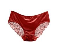 Generisch 2025 Coupe Sous-Vêtements en Maille Creuse pour Femmes avec Nœud, Surface Satin Sans Couture à Taille Basse Un Haut Triangle Couleur Peau Sous-vêtements en Dentelle, RD1, L