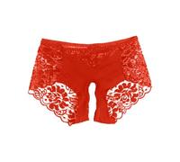 Generisch 2025 Culotte en dentelle ouverte à l'entrejambe pour hommes et femmes, taille basse, sous-vêtements string séduisants sous-vêtements hommes slip, rouge, XXL
