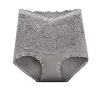 Generisch 2025 Culotte Taille Haute Coton pour Femmes Dentelle Plus Taille Butt Lift Culottes Sans Couture Désir en Lingerie, gris, 3XL
