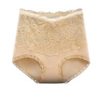 Generisch 2025 Culotte Taille Haute Coton pour Femmes Dentelle Plus Taille Butt Lift Culottes Sans Couture Désir en Lingerie, beige, XL
