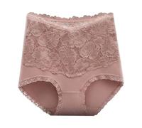 Generisch 2025 Culotte Taille Haute Coton pour Femmes Dentelle Plus Taille Butt Lift Culottes Sans Couture Désir en Lingerie, Rose, L