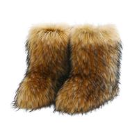 Generisch 2025, décontracté, hiver, sports de plein air, colorés, chauds, laine, comme bottes de neige, bottes de mollet, chaussures pour femme avec talon compensé, or, 36 EU