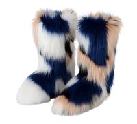 Generisch 2025, décontracté, hiver, sports de plein air, colorés, chauds, laine, comme bottes de neige, bottes mollets, bottines pour femme, bottines noires plates, gris foncé, 43 EU