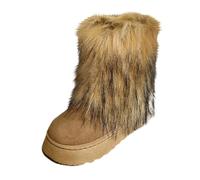 Generisch 2025, décontracté, hiver, sports de plein air, colorés, chauds, laine, comme bottes de neige, bottes mollet pour femme chaussures 37, or, 41 EU