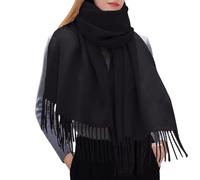 Generisch 2025 Écharpe d'hiver pour femmes - Écharpe unie avec pompon - Ensemble écharpe et bonnet chaud, Noir , taille unique