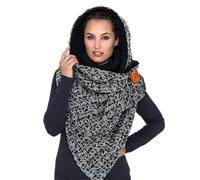 Generisch | 2025 Écharpes Bavoir Foulards Chauds Hiver Doux Décontracté Femmes Impression Enveloppante Mode Écharpe Bonnet Ensemble Filles 52, Noir , taille unique