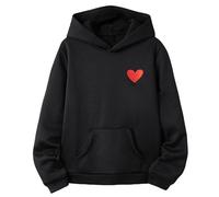 Generisch · 2025 Enfants tout-petits garçons filles manches longues imprimés chaud sweat à capuche pulls hauts enfants tenues survêtement meilleures amies pulls pour deux filles, Noir , 12-13 ans