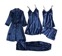 Generisch 2025 - Ensemble de 5 vêtements d'intérieur chauds de The Nightgown Girl Bingsi pour femme, Marine, XL