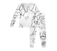 Generisch 2025 - Ensemble de pyjama de Pâques pour enfants peints à la main à faire soi-même pour la maison et les filles peuvent jouer avec et porter des chaussures New Born, Blanc., 2-3 ans