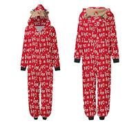Generisch·2025 Ensemble de pyjama pour maman pour Noël, famille, pyjamas, impression à grande tête, combinaison à manches longues à carreaux, vêtements de nuit de vacances doux et décontractés Pyjama