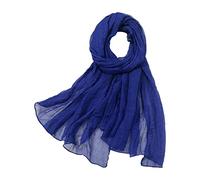Generisch 2025 - Femmes-Été Décontracté Coloré Multicolore Normal Laque Mousseline de Mousseline de Soie Mince Régulier Écharpe de Protection Solaire Foulard Nettoyeur Oreilles Chien Foulards, bleu