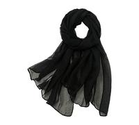 Generisch 2025 Femmes Été Décontracté Multicolore Couleur Normale Mousseline de Soie Mince Régulier Écharpe de Protection Solaire 2025, Noir , taille unique