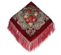 Generisch 2025 Femmes Femmes Folk Custom Imprimé Gland Écharpe Carré Écharpe enveloppante Écharpe de voyage Bonnet Ensemble Femmes Bleu clair, i, taille unique