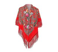 Generisch 2025 Femmes Femmes Musulman Folk Imprimé Personnalisé Gland Carré Écharpe Wrap Écharpe Voyage Laine Tricoté Ensemble, RD1, taille unique