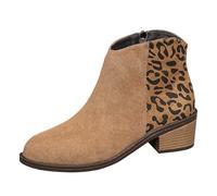 Generisch 2025 Femmes Léopard Chaussures d'hiver Fermeture éclair Côté Grands Yards en Europe Les États-Unis Chaussures Femmes Sandales avec Caoutchouc, kaki, 37 EU