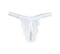 Generisch 2025 Femmes Sous-vêtements Ouvert Sous-vêtements Dentelle Transparent T-Pantalons Tanga Femmes Sous-vêtements Noir Ensemble, Blanc., M