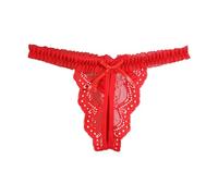 Generisch 2025 Femmes Sous-vêtements Ouvert Sous-vêtements Dentelle Transparent T-Pantalons Tanga Femmes Sous-vêtements Noir Ensemble, rouge, M