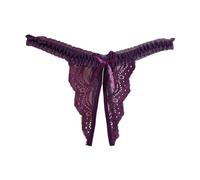 Generisch 2025 Femmes Sous-vêtements Ouvert Sous-vêtements Dentelle Transparent T-Pantalons Tanga Femmes Sous-vêtements Noir Ensemble, lilas, S