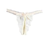 Generisch 2025 Femmes Sous-vêtements Ouvert Sous-vêtements Dentelle Transparent T-Pantalons Tanga Femmes Sous-vêtements Noir Ensemble, beige, S