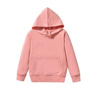 Generisch 2025 Garçons Filles Solide Manches Longues Patchwork À Capuche Sweatshirt Pullover Tops Blouse Tenues Vêtements Frères et Sœurs Pull Garçon, Rose, 5-6 ans