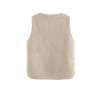 Generisch 2025 - Gilet femme imitation peau d'agneau doublé de luxe sans manches pour chaleur ultime en hiver écharpe tube, beige, S