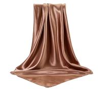 Generisch 2025 Grande écharpe carrée en satin, écharpe de cheveux en soie, bandanas carrés, grande écharpe, cache-tête de sommeil pour femmes bonnet à pompon, marron, taille unique