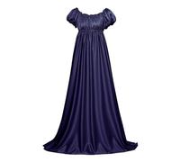 Generisch 2025 Halloween Kostüm Weihnachten Kleid für Frauen in Übergröße, Party, Mittelalterkleider, Korsettkleid (Blue, XL)