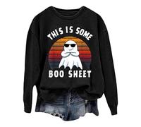 Generisch 2025 Halloween Sweatshirt Femmes Halloween Fashion Specter Print Manches Longues Col Rond À Capuche Pull 5 Mon Panier, Noir , S