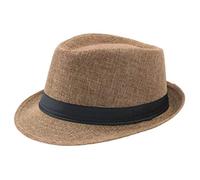 Generisch 2025 Haut Chapeau de soleil respirant Jazz Extérieur Chapeau Lin Curly Straw Chapeau Hommes Casquettes de Baseball Casquette pour Enfants Garçons, marron, taille unique