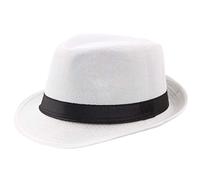 Generisch 2025 Haut Chapeau de soleil respirant Jazz Extérieur Chapeau Lin Curly Straw Chapeau Hommes Casquettes de Baseball Casquette pour Enfants Garçons, Blanc., taille unique