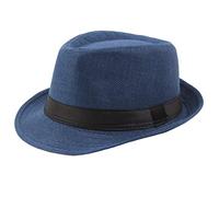 Generisch 2025 Haut Chapeau de soleil respirant Jazz Outdoor Chapeau lin Curly Straw Chapeau Hommes Casquettes de Baseball Casquette pour Enfants Garçons, bleu, taille unique