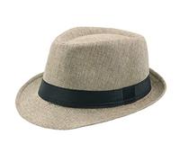 Generisch 2025 Haut Chapeau de soleil respirant Jazz Outdoor Chapeau lin Curly Straw Chapeau Hommes Casquettes de Baseball Casquette pour Enfants Garçons, kaki, taille unique