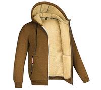 Generisch 2025 Homme Hiver Veste Chaude Mode Décontractée Couleur Solaire Manches Longues Poche Avec Manteau Coton Haut Hommes Hiver Court Manteau, marron, XL