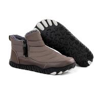 Generisch 2025 Hommes Hiver Mode Épais Chaud Bottes de Neige Fermeture éclair avec Chaussures d'extérieur en velours Argent Chaussures Hommes, gris, 42 EU
