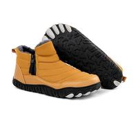 Generisch 2025 Hommes Hiver Mode Épais Chaud Bottes de Neige Fermeture éclair avec Chaussures d'extérieur en velours Argent Chaussures Hommes, jaune, 41 EU